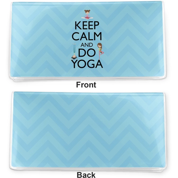 Keep Calm & Do Yoga Vinyl Check Book Cover - Front and Back