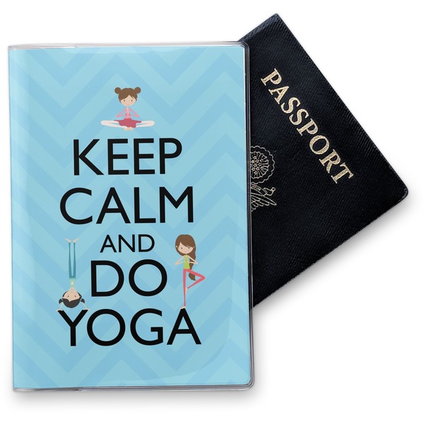 Custom Keep Calm & Do Yoga Vinyl Passport Holder