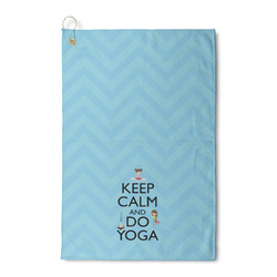 Keep Calm & Do Yoga Waffle Weave Golf Towel