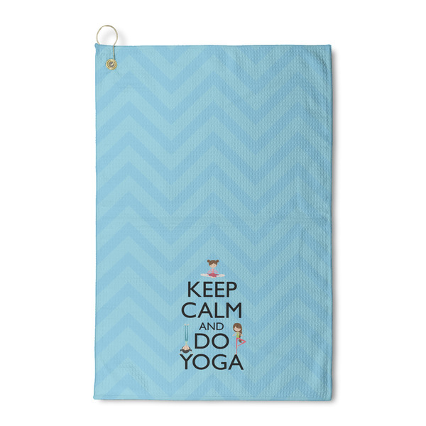 Custom Keep Calm & Do Yoga Waffle Weave Golf Towel