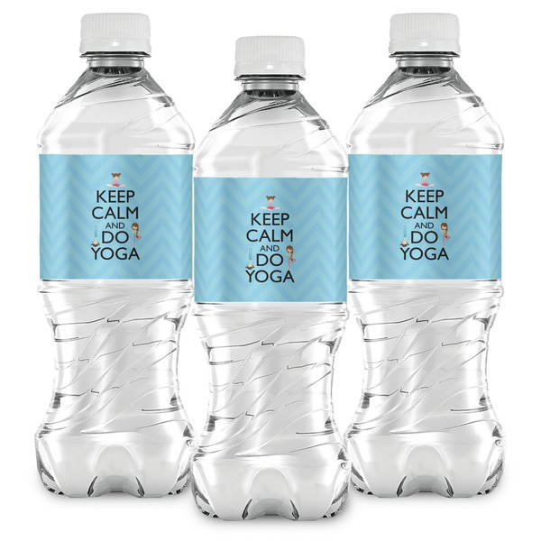 Keep Calm & Do Yoga Water Bottle Labels - Front View