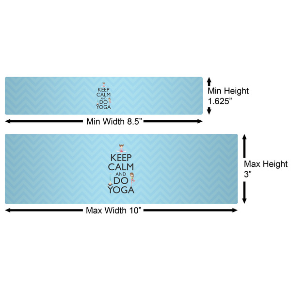 Keep Calm & Do Yoga Water Bottle Labels w/ Dimensions