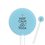 Keep Calm & Do Yoga 5.5" Round Plastic Stir Sticks - White - Single Sided