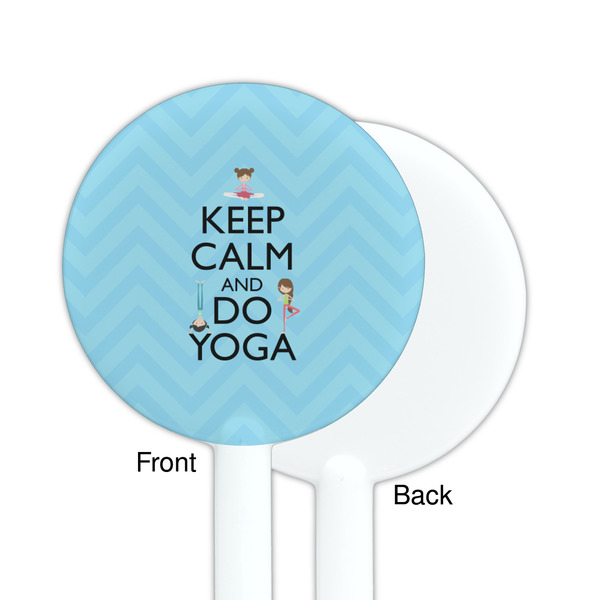 Keep Calm & Do Yoga White Plastic 5.5" Stir Stick - Single Sided - Round - Front & Back