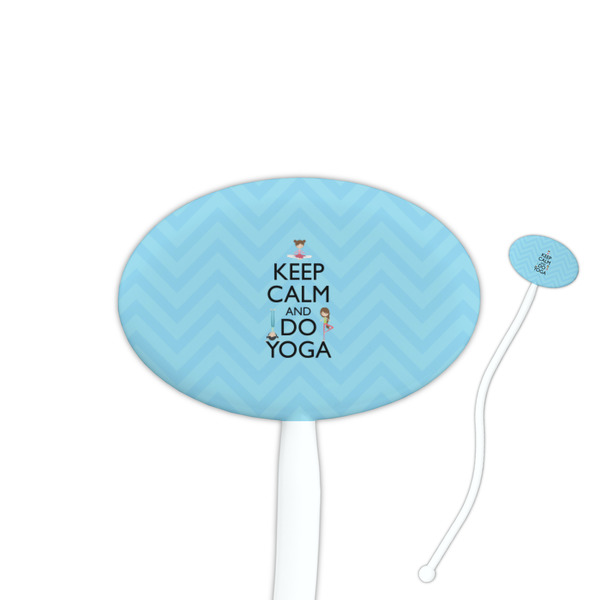Custom Keep Calm & Do Yoga Oval Plastic Stir Sticks