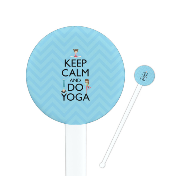 Custom Keep Calm & Do Yoga Round Plastic Stir Sticks