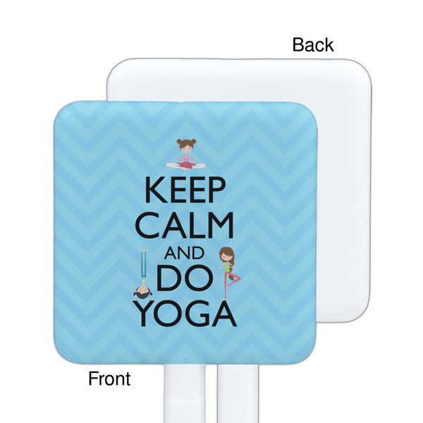 Keep Calm & Do Yoga White Plastic Stir Stick - Single Sided - Square - Approval