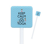 Keep Calm & Do Yoga Square Plastic Stir Sticks