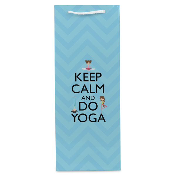 Keep Calm & Do Yoga Wine Gift Bag - Gloss - Front