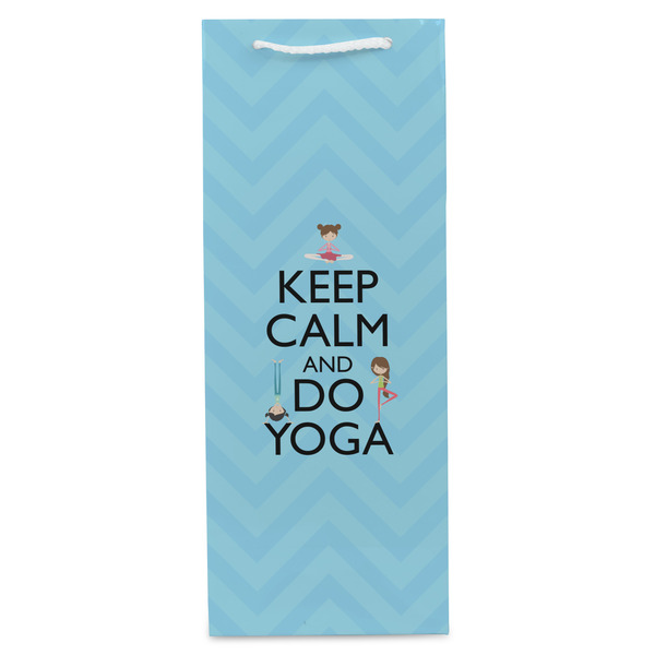 Keep Calm & Do Yoga Wine Gift Bag - Matte - Front