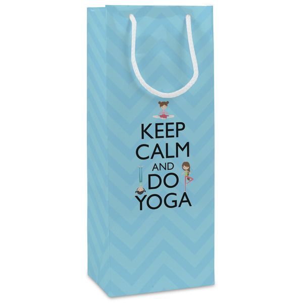 Custom Keep Calm & Do Yoga Wine Gift Bags - Matte