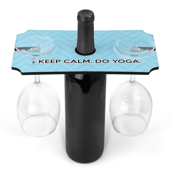 Custom Keep Calm & Do Yoga Wine Bottle & Glass Holder