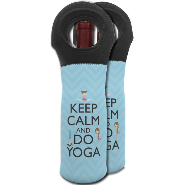 Keep Calm & Do Yoga Wine Tote Bag - MAIN