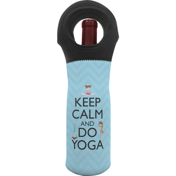 Custom Keep Calm & Do Yoga Wine Tote Bag