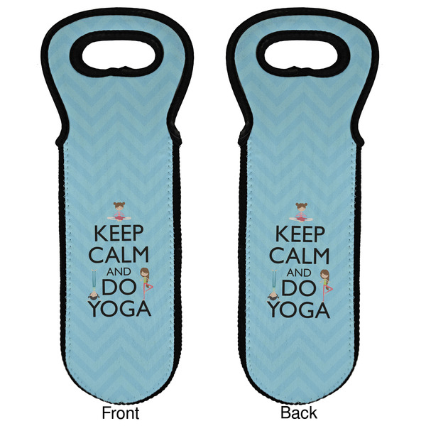 Keep Calm & Do Yoga Wine Tote Front & Back