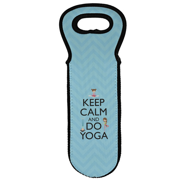 Custom Keep Calm & Do Yoga Wine Tote Bag