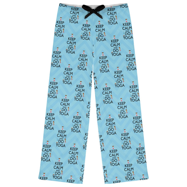 Custom Keep Calm & Do Yoga Womens Pajama Pants - M