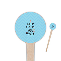 Keep Calm & Do Yoga 4" Round Wooden Food Picks - Double Sided