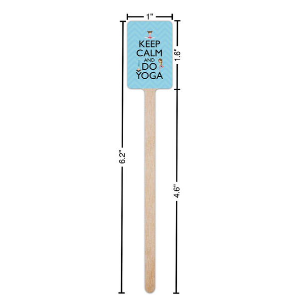 Keep Calm & Do Yoga Wooden 6.25" Stir Stick - Rectangular - Dimensions