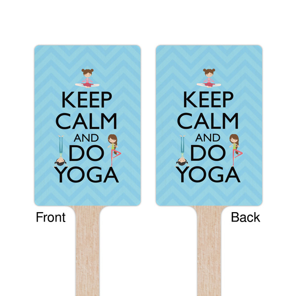 Keep Calm & Do Yoga Wooden 6.25" Stir Stick - Rectangular - Double Sided - Front & Back