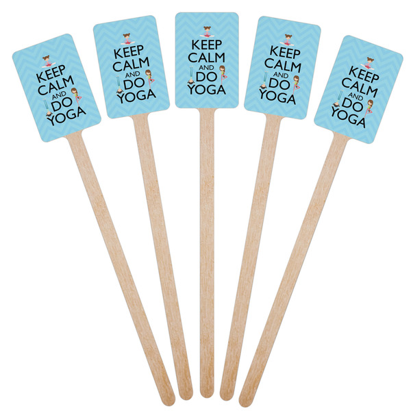 Keep Calm & Do Yoga Wooden 6.25" Stir Stick - Rectangular - Fan View
