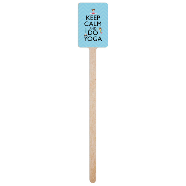 Keep Calm & Do Yoga Wooden 6.25" Stir Stick - Rectangular - Single Stick