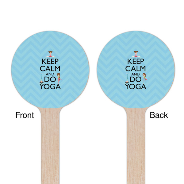 Keep Calm & Do Yoga Wooden 7.5" Stir Stick - Round - Double Sided - Front & Back