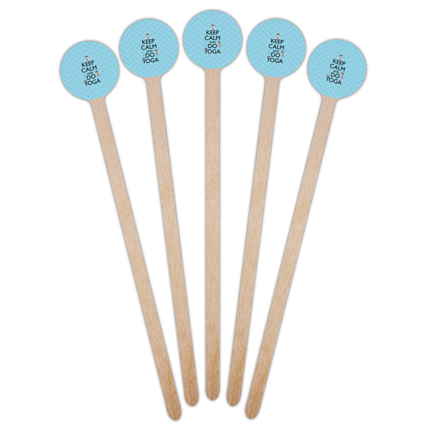 Keep Calm & Do Yoga Wooden 7.5" Stir Stick - Round - Fan View