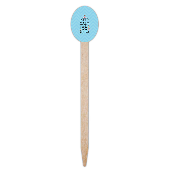 Keep Calm & Do Yoga Wooden Food Pick - Oval - Single Pick