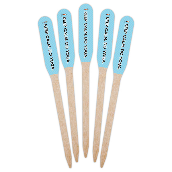 Keep Calm & Do Yoga Wooden Food Pick - Paddle - Fan View