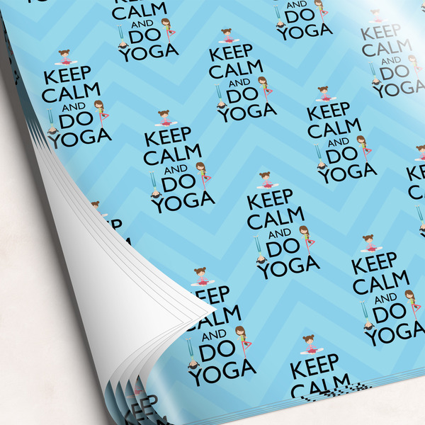 Custom Keep Calm & Do Yoga Wrapping Paper Sheets - Single-Sided - 20" x 28"