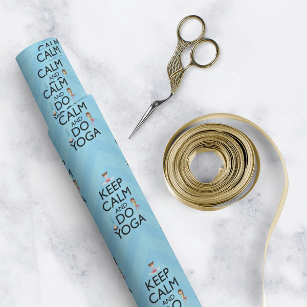Keep Calm & Do Yoga Wrapping Paper Roll - Matte - In Context