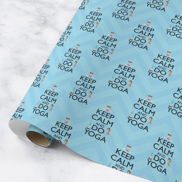 Custom Keep Calm & Do Yoga Wrapping Paper Roll - Medium - Matte