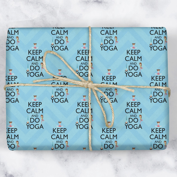 Keep Calm & Do Yoga Wrapping Paper Roll - Matte - Wrapped Box