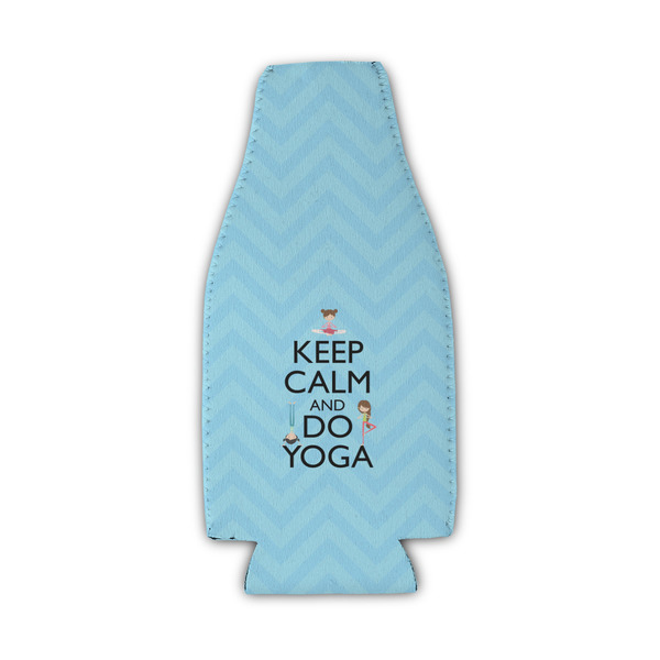 Keep Calm & Do Yoga Zipper Bottle Cooler - Set of 4 - FRONT