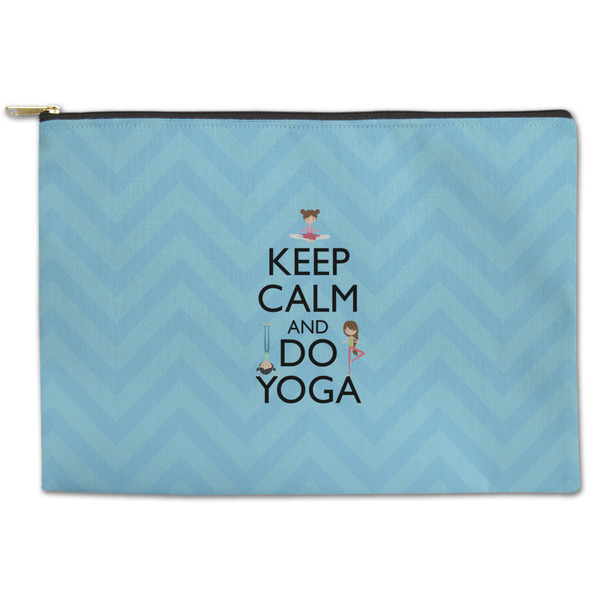 Custom Keep Calm & Do Yoga Zipper Pouch - Large - 12.5"x8.5"