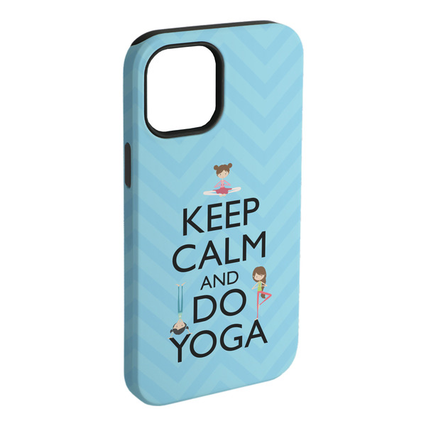 Custom Keep Calm & Do Yoga iPhone Case - Rubber Lined
