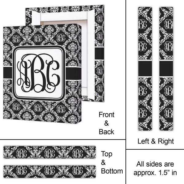 Monogrammed Damask 11x14 - Canvas Print - Approval