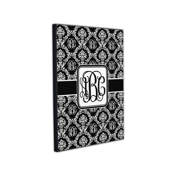 Monogrammed Damask 11x14 Wood Print - Angle View
