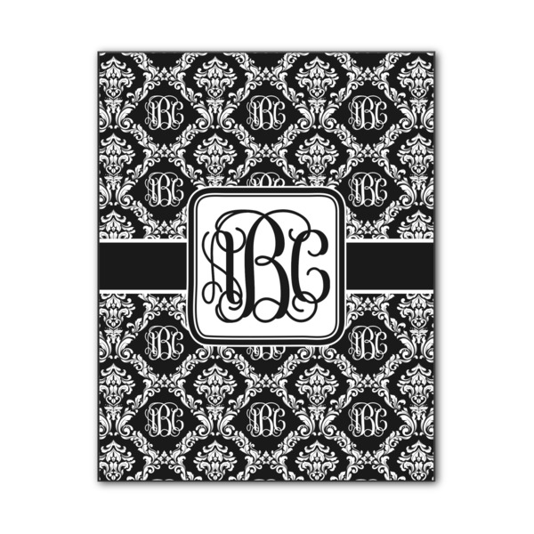 Custom Monogrammed Damask Wood Print - 11x14