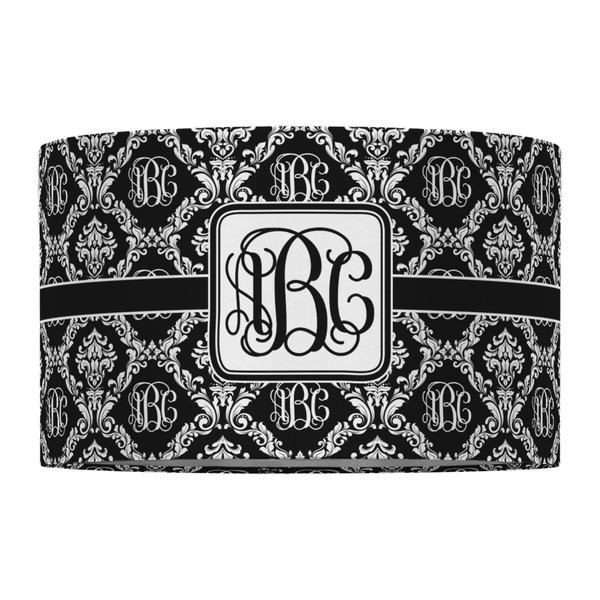 Monogrammed Damask 12" Drum Lampshade - FRONT (Fabric)