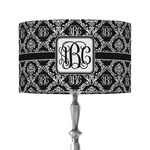 Monogrammed Damask 12" Drum Lamp Shade - Fabric