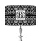 Monogrammed Damask 12" Drum Lampshade - ON STAND (Fabric)
