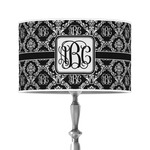 Monogrammed Damask 12" Drum Lamp Shade - Poly-film