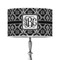 Monogrammed Damask 12" Drum Lampshade - ON STAND (Poly Film)