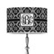 Monogrammed Damask 12" Drum Lamp Shade - Poly-film