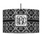 Monogrammed Damask 12" Drum Pendant Lamp - Fabric