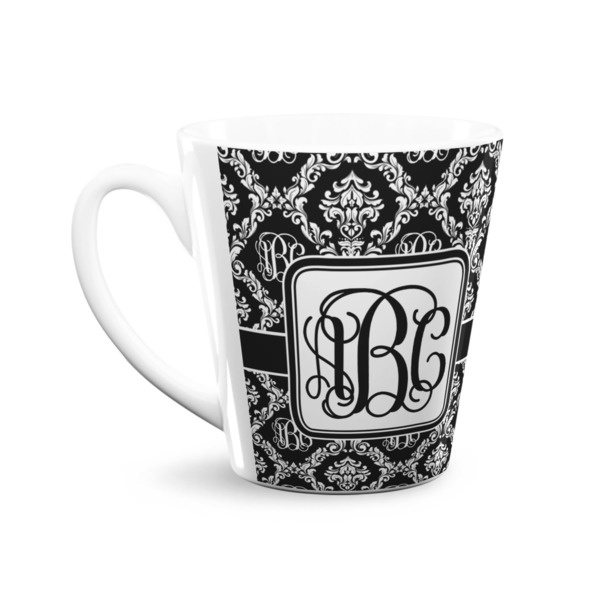 Monogrammed Damask 12 Oz Latte Mug - Front
