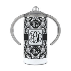 Monogrammed Damask 12 oz Stainless Steel Sippy Cup