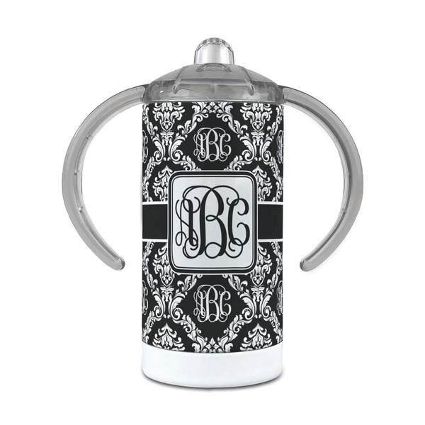 Custom Monogrammed Damask 12 oz Stainless Steel Sippy Cup